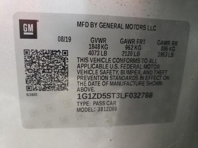2020 CHEVROLET MALIBU 1G1ZD5ST3LF032788