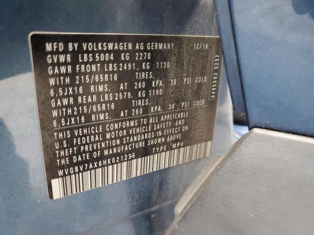 2017 VOLKSWAGEN TIGUAN S #3304571448