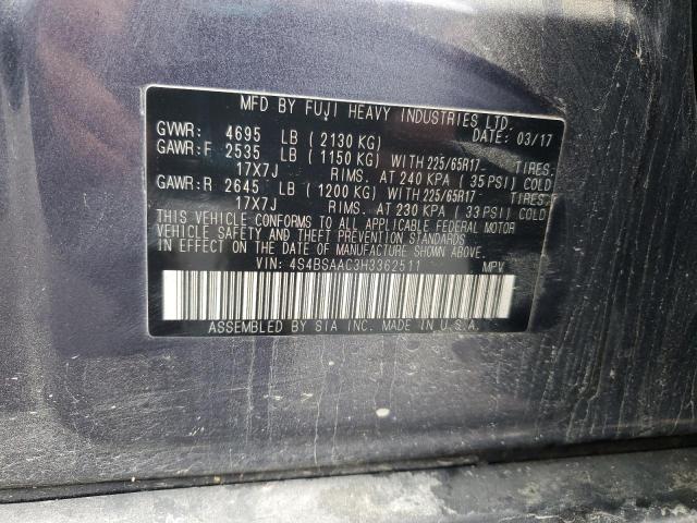 2017 SUBARU OUTBACK 2. #3286703285