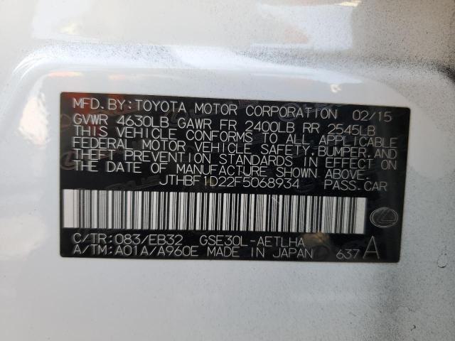 2015 LEXUS IS 250 - JTHBF1D22F5068934