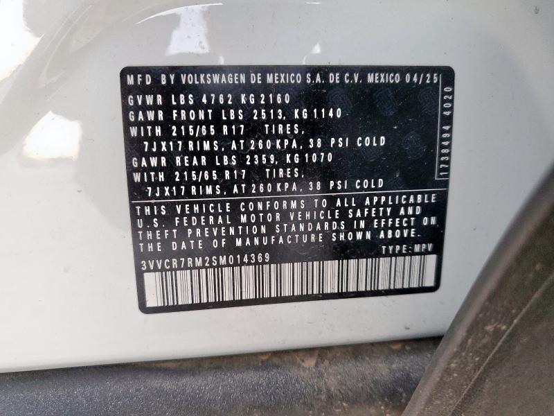 2025 VOLKSWAGEN TIGUAN S - 3VVCR7RM2SM014369