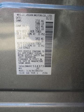 2015 INFINITI QX60 5N1AL0MN4FC514373