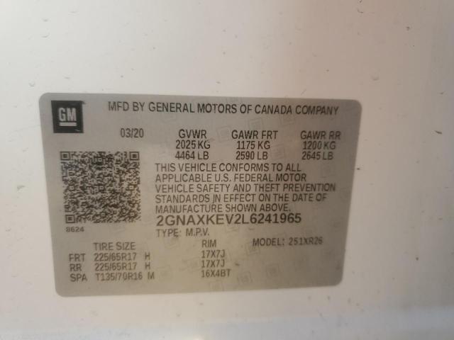 2020 CHEVROLET EQUINOX LT - 2GNAXKEV2L6241965