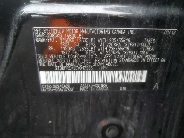 2013 TOYOTA RAV4 LIMITED - 2T3DFREV9DW017986