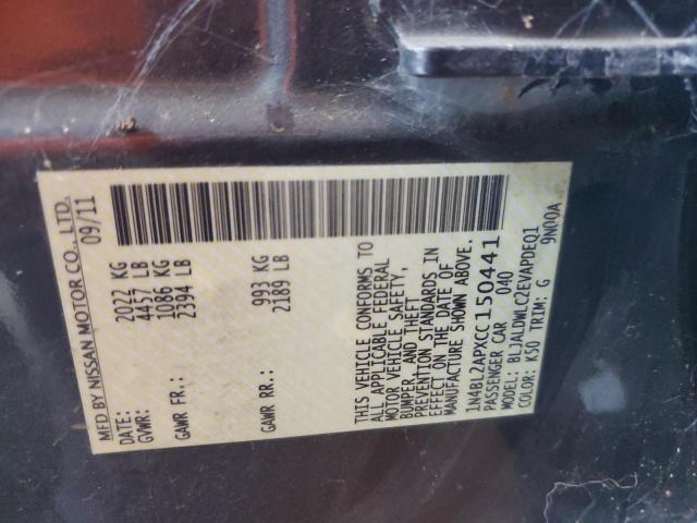 2012 NISSAN ALTIMA SR #3308356366