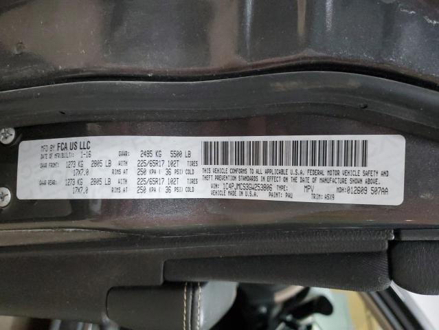 2016 JEEP CHEROKEE L 1C4PJMCS3GW253806