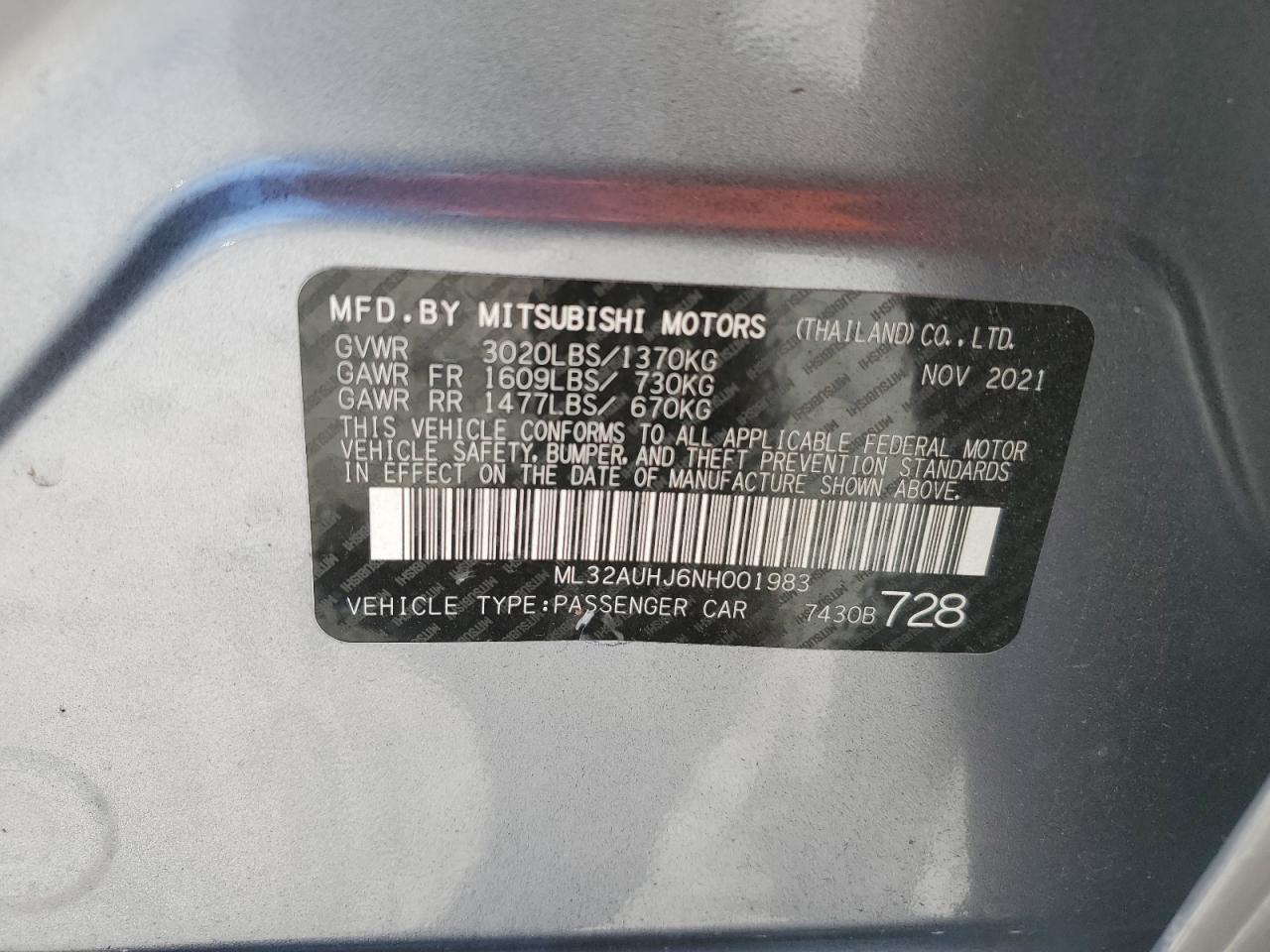 MITSUBISHI MIRAGE ES