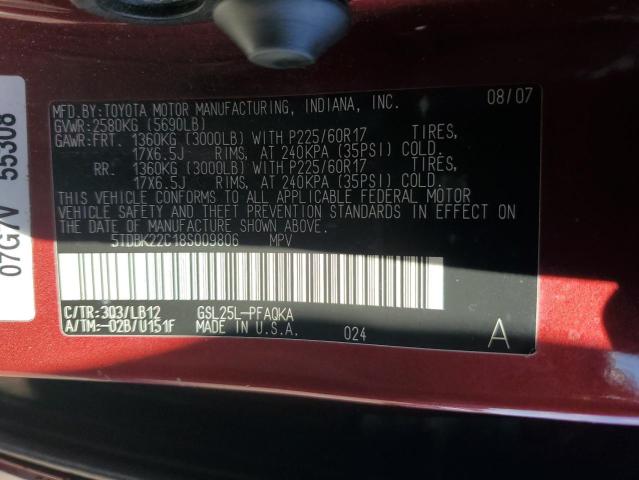 2008 TOYOTA SIENNA XLE #3304515455