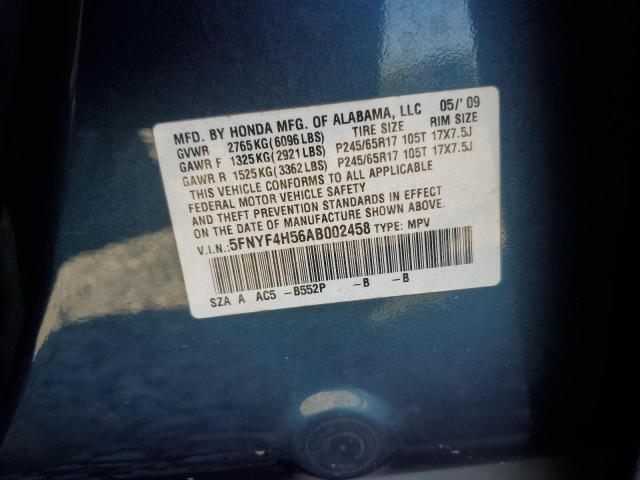 2010 HONDA PILOT EXL - 5FNYF4H56AB002458