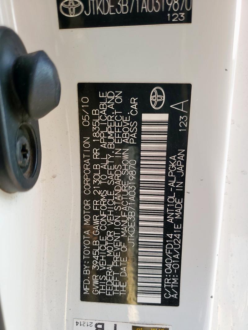 2010 TOYOTA SCION TC - JTKDE3B71A0319870