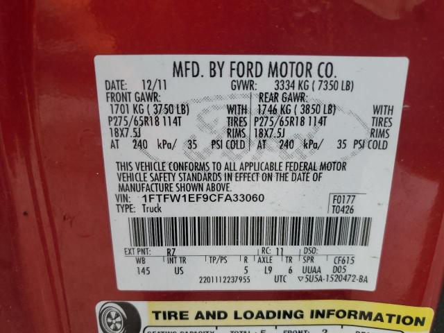 2012 FORD F150 SUPER - 1FTFW1EF9CFA33060