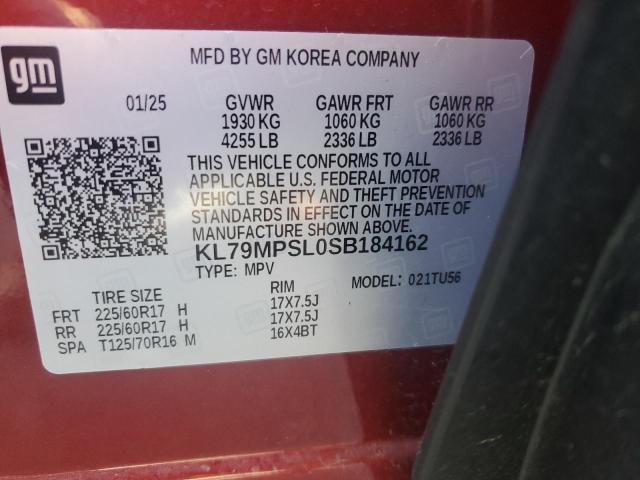 2025 CHEVROLET TRAILBLAZE KL79MPSL0SB184162