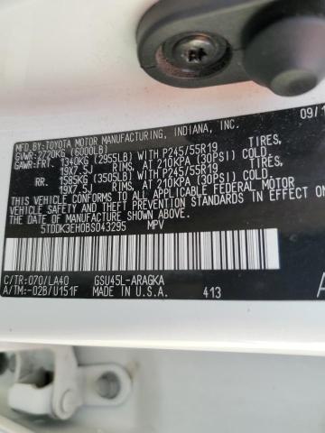 2011 TOYOTA HIGHLANDER - 5TDDK3EH0BS043295