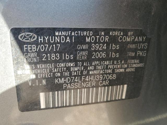 2017 HYUNDAI ELANTRA SE KMHD74LF4HU397068