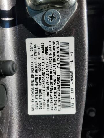 2012 HONDA CIVIC EXL - 19XFB2F98CE336576