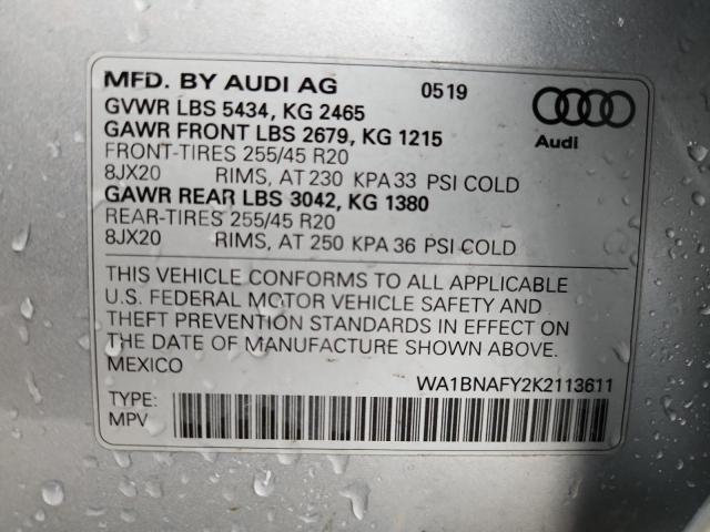 2019 AUDI Q5 PREMIUM - WA1BNAFY2K2113611