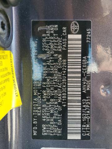 2011 TOYOTA CAMRY HYBR - 4T1BB3EK2BU142288