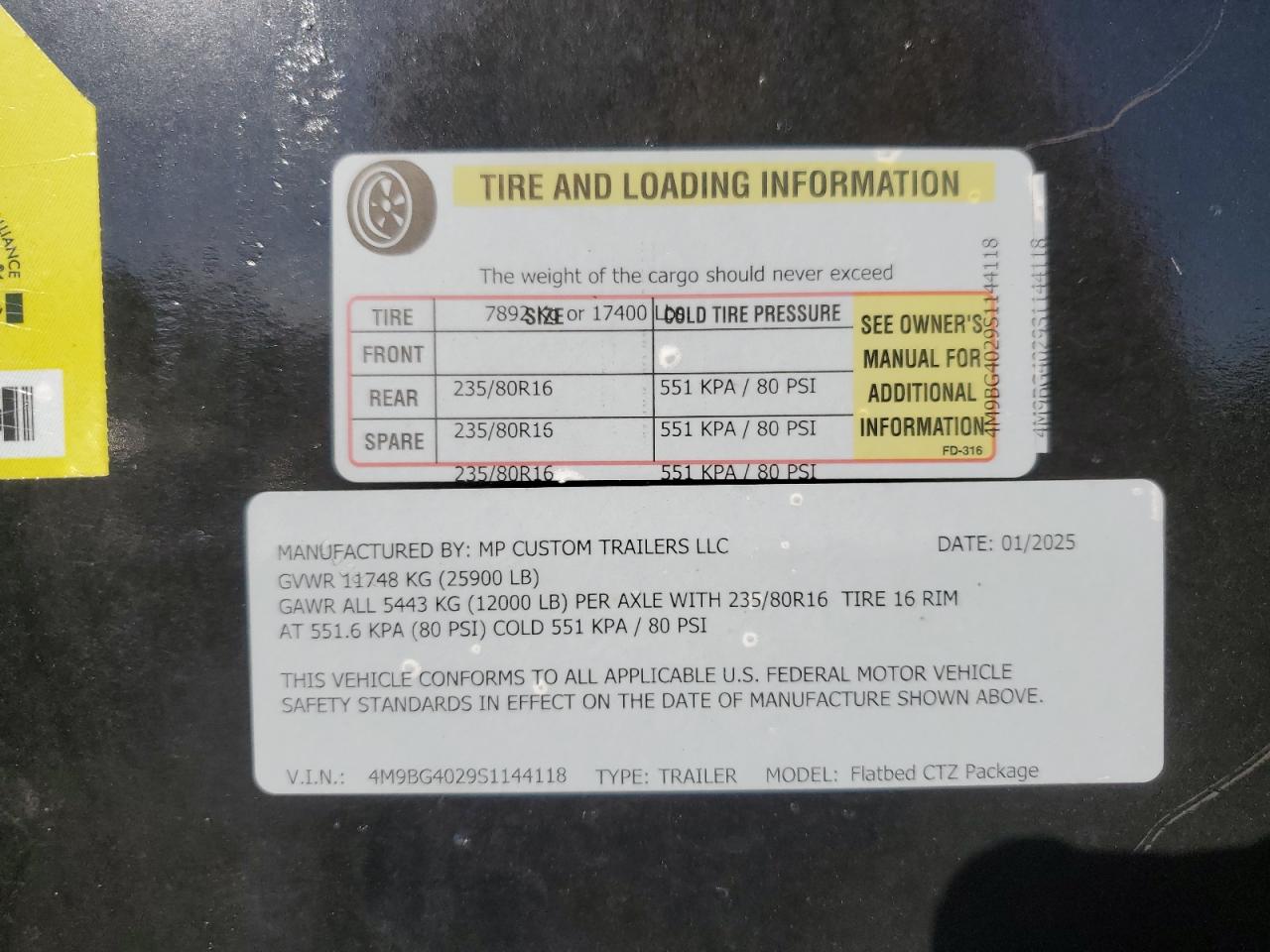 Lot #3269756735 2025 MP CUSTOMS UNKNOWN