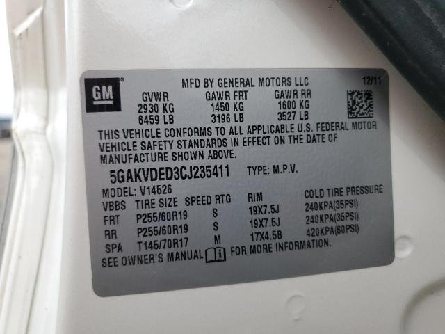 2012 BUICK ENCLAVE - 5GAKVDED3CJ235411