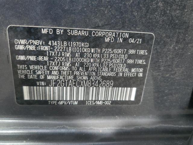 2021 SUBARU CROSSTREK JF2GTAECXM8342689