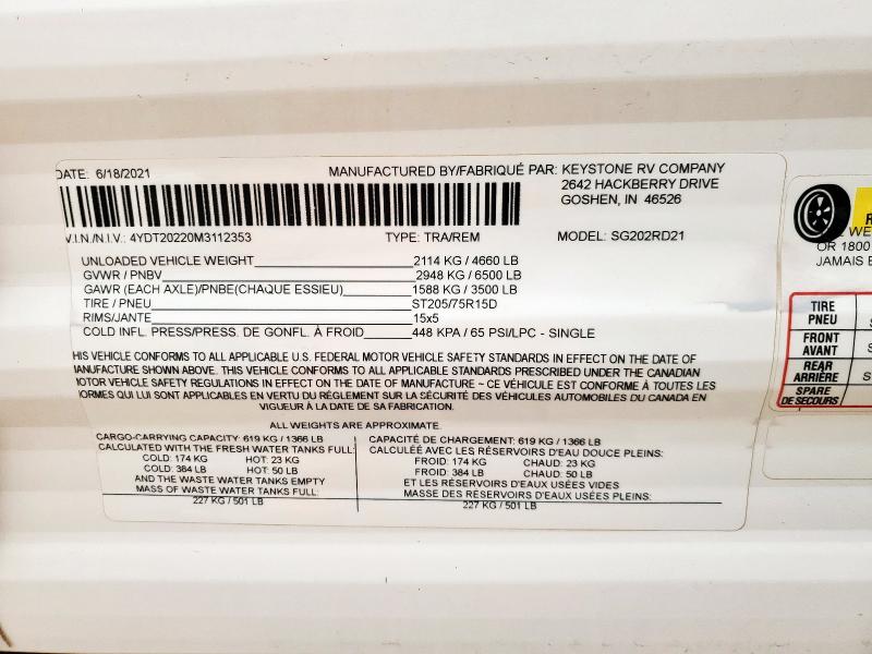 2021 SPRINGDALE/ SPRINTER TRAVEL TRL #3282601893