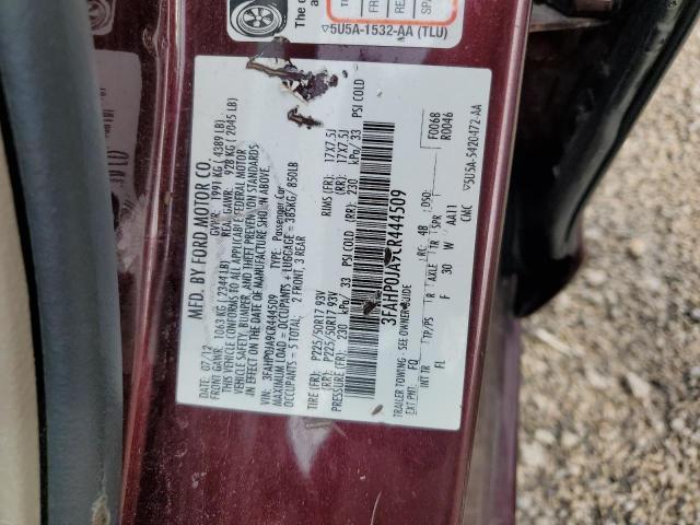 2012 FORD FUSION SEL - 3FAHP0JA9CR444509