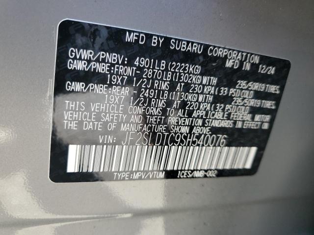 2025 SUBARU FORESTER TOURING JF2SLDTC9SH540076