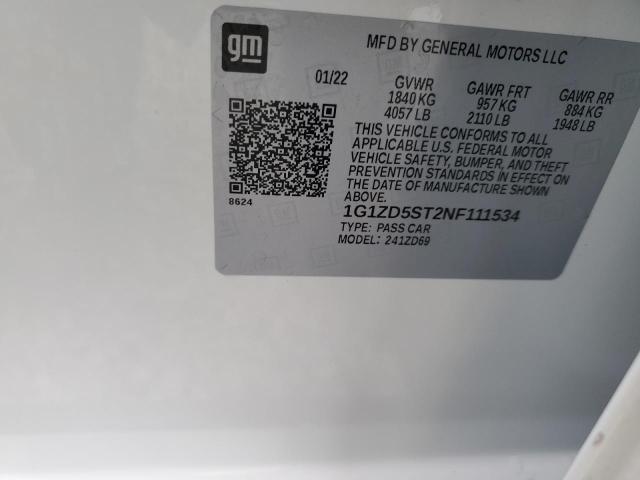 2022 CHEVROLET MALIBU LT - 1G1ZD5ST2NF111534