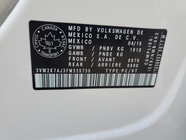 2015 VOLKSWAGEN JETTA BASE - 3VW2K7AJ3FM335730