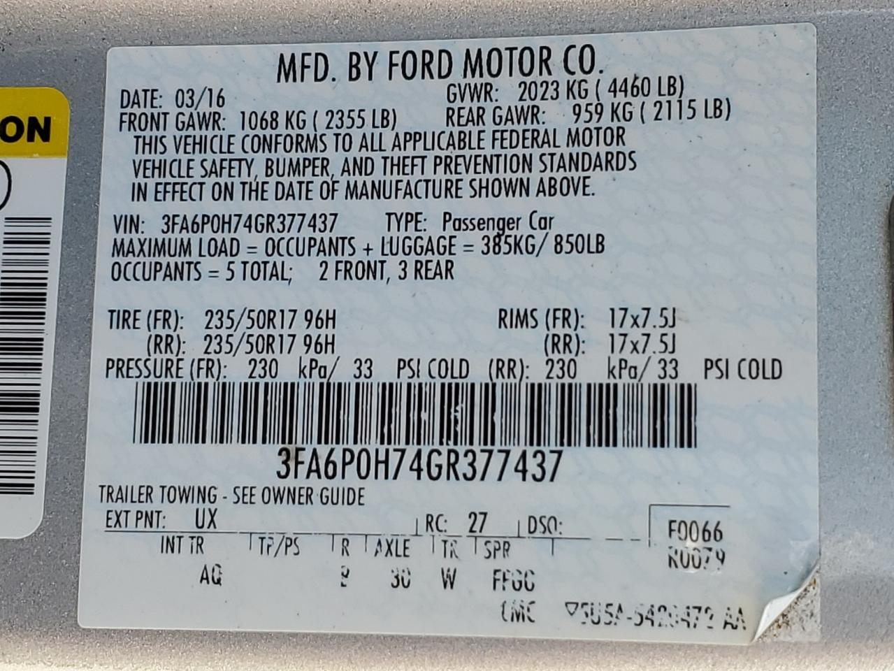 FORD FUSION SE