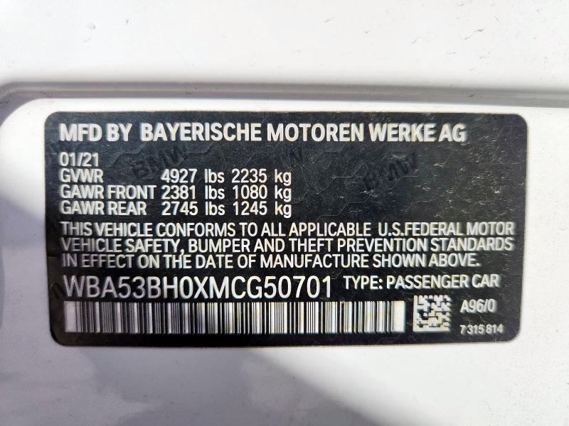 2021 BMW 530 I #3297199410