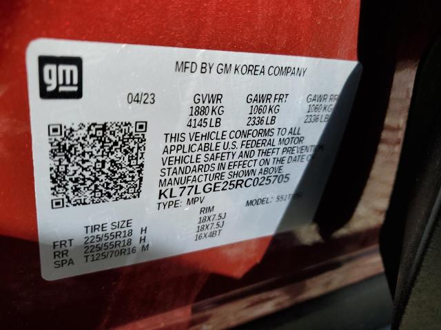 2024 CHEVROLET TRAX 1RS - KL77LGE25RC025705