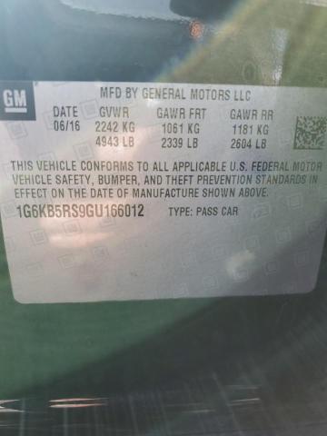 2016 CADILLAC CT6 1G6KB5RS9GU166012