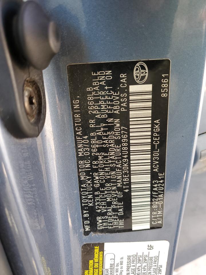 Lot #3290112265 2004 TOYOTA CAMRY LE