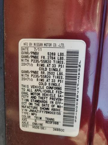 2011 NISSAN MURANO CRO #3287776109