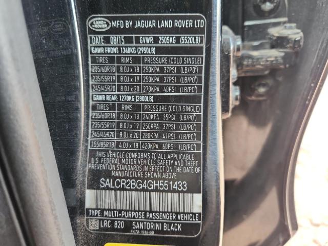 2016 LAND ROVER DISCOVERY SALCR2BG4GH551433