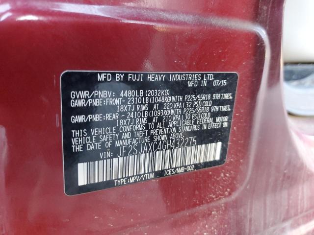 2016 SUBARU FORESTER 2 - JF2SJAXC4GH432275