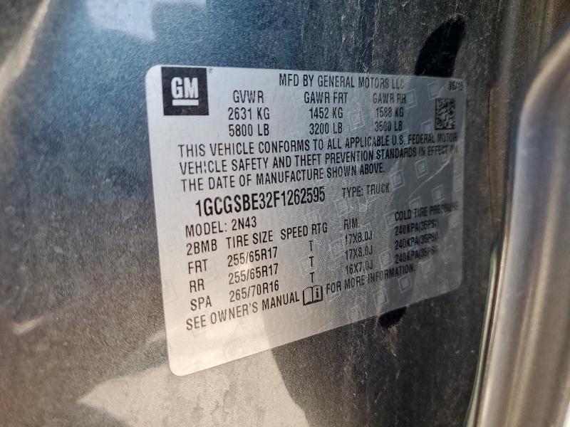 2015 CHEVROLET COLORADO L 1GCGSBE32F1262595