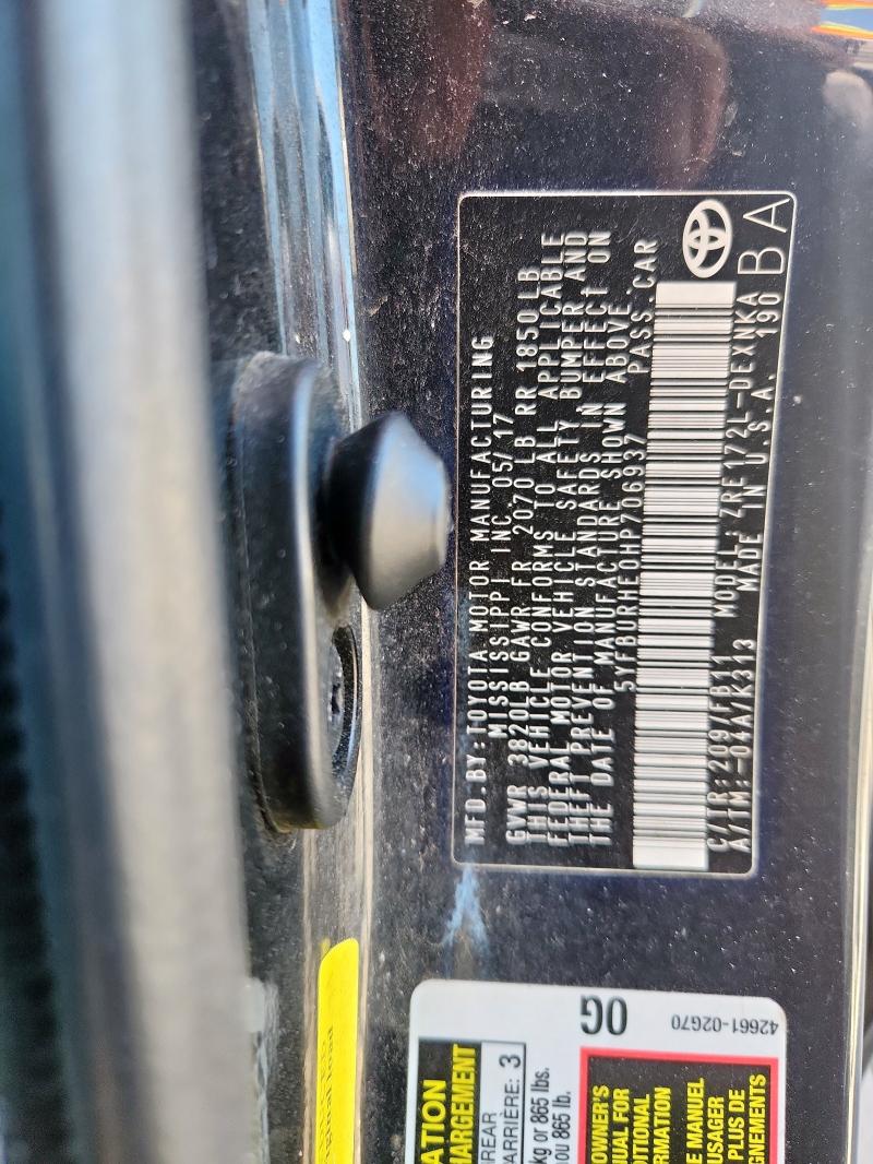 2017 TOYOTA COROLLA L - 5YFBURHE0HP706937