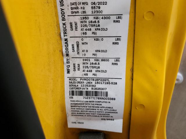 2022 GMC SAVANA CUT #3290038283