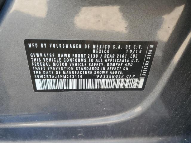 2017 VOLKSWAGEN JETTA S - 3VW2B7AJ4HM263116