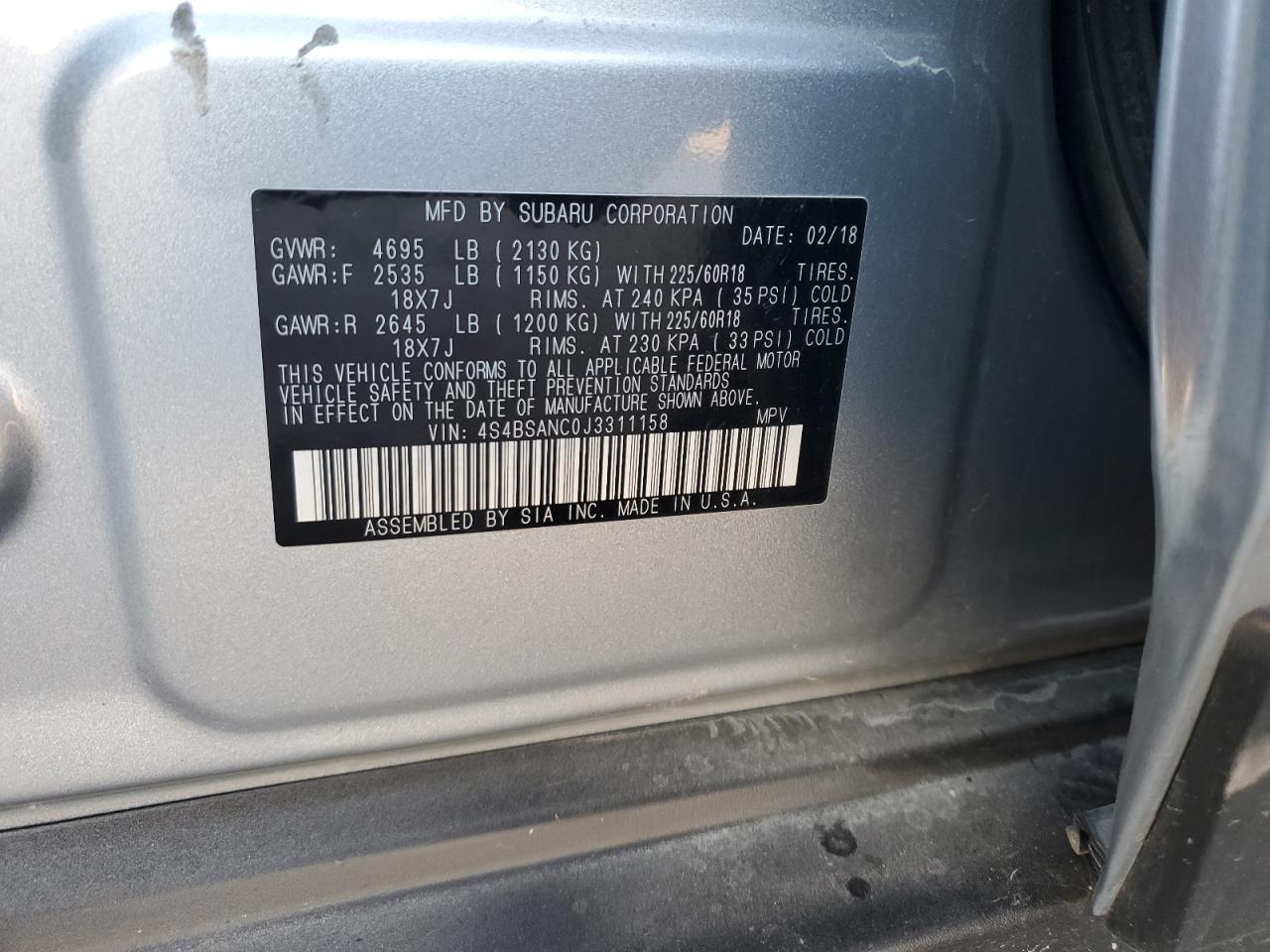 SUBARU OUTBACK 2.5I LIMITED