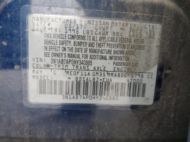 2017 NISSAN SENTRA S 3N1AB7AP0HY340885