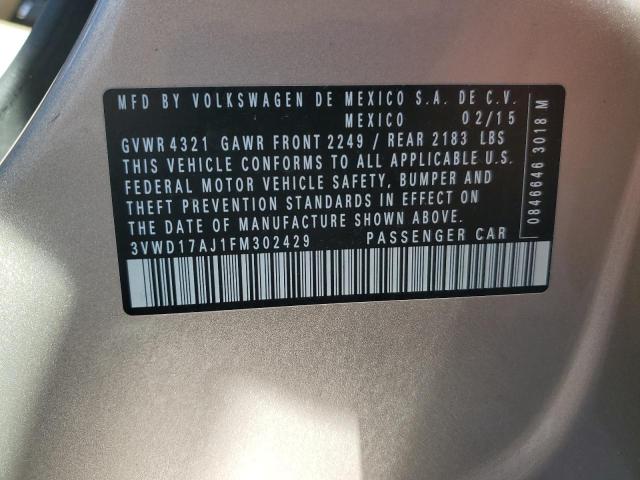 2015 VOLKSWAGEN JETTA SE 3VWD17AJ1FM302429