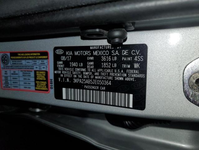 2018 KIA RIO LX #3296278501