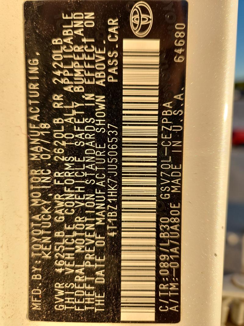 2018 TOYOTA CAMRY XSE - 4T1BZ1HK7JU506537