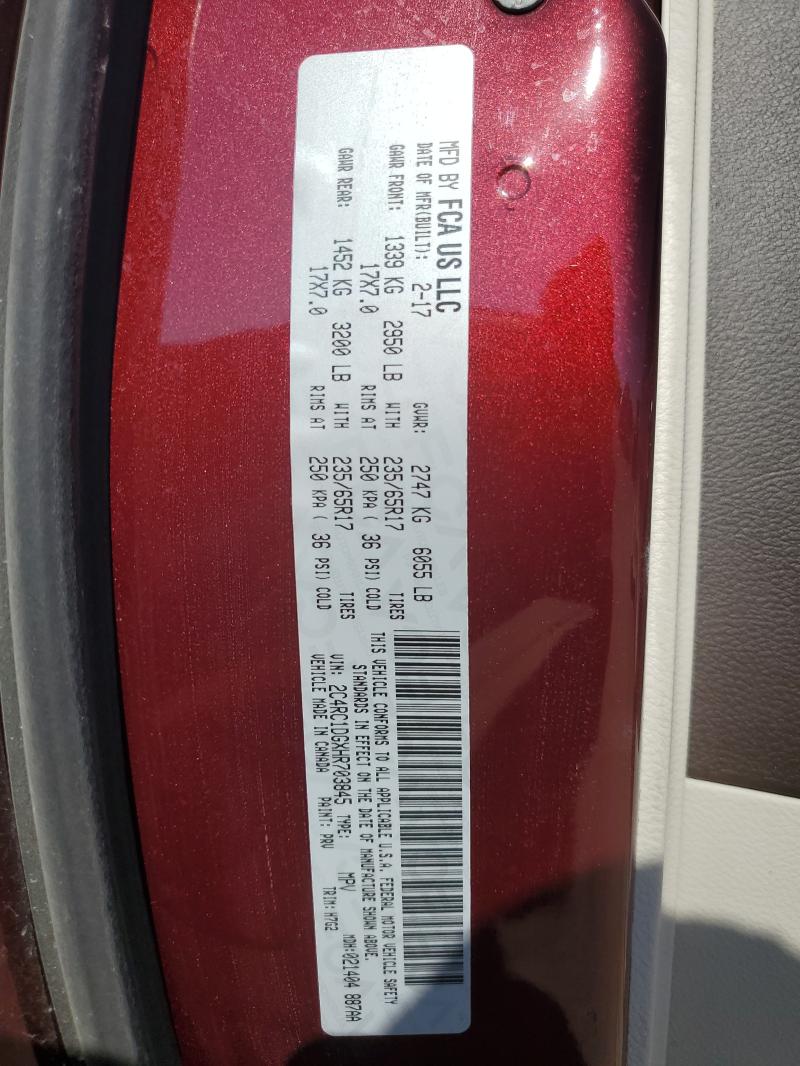 2017 CHRYSLER PACIFICA T - 2C4RC1DGXHR703845