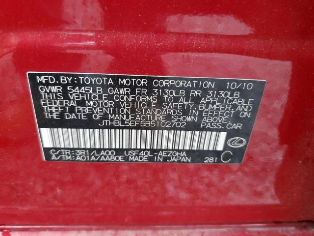 2011 LEXUS LS 460 - JTHBL5EF5B5102702