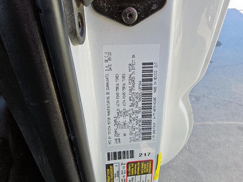 2022 TOYOTA TACOMA ACC - 3TYRX5GN8NT057881