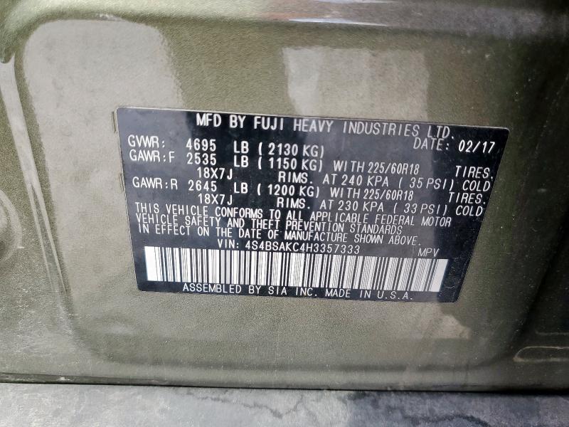 2017 SUBARU OUTBACK 2.5I LIMITED - 4S4BSAKC4H3357333